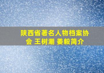 陕西省著名人物档案协会 王树潮 姜毅简介